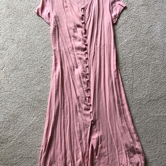 NEW LOOK Pink S/S Button Down Midi Pretty Dress 4 - Picture 2 of 10